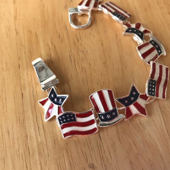 Patriotic Bracelet American Flag Uncle Sam New - Picture 9 of 11